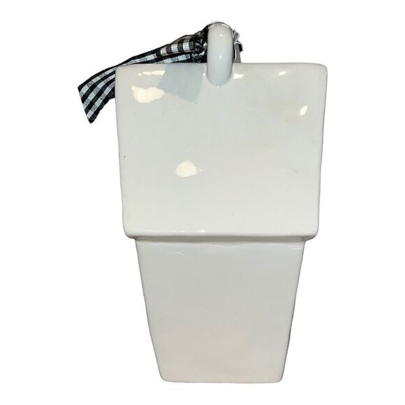 Rae Dunn By Magenta Ceramic KNOCK Slant Roof 2 Sided Birdhouse NWT - Picture 3 of 6